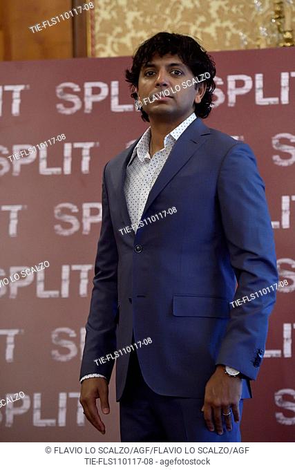 The director M. Night Shyamalan during the photocall of film ' Split ', Milan, ITALY-11-01-2017