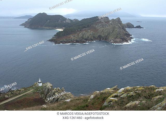 Southern island  Cies islands National Park, Galicia, Spain