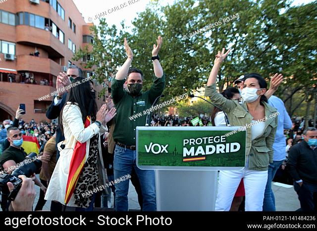 Madrid, Spain; 07.04.2021.- Santiago Abascal leader of Vox. .Vox carries out its first act of electoral pre-campaign in Madrid in the working-class neighborhood...