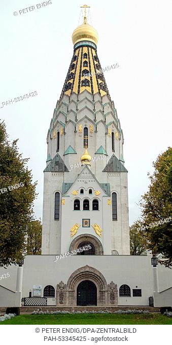 A view of the Russian memorial church in Leipzig, Germany, 17 October 2014. The Russian Orthodox church of Saint Alexius, Metropolitan of Moscow