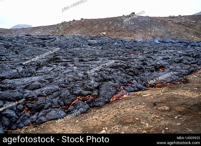 dried lava at the foot of the fagradalsfjall volcano