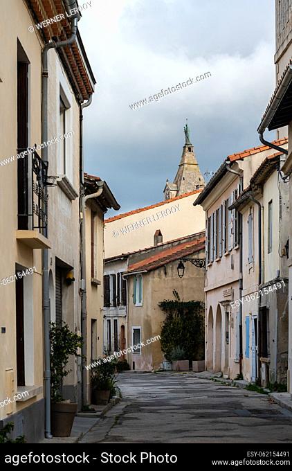 Arles, Provence, France, 1 1 2023 - Typical narrow and steep street in old town