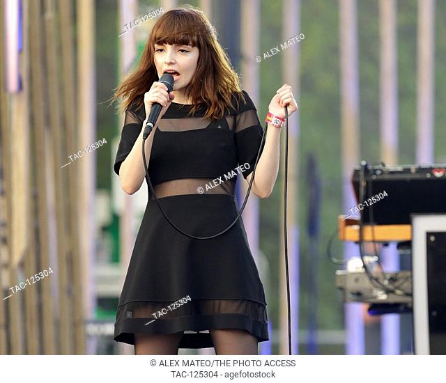 Lauren Mayberry of Chvrches performing at the 2016 MTV Woodie awards at SXSW on March 16, 2016 in Austin, Texas