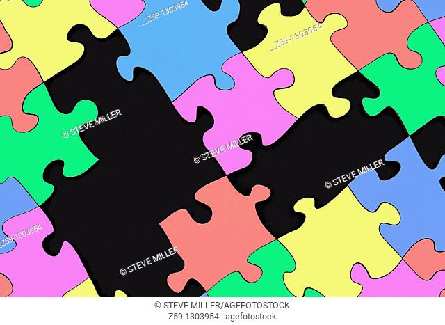 digital enhancement - parts of jigsaw - symbolism for existential orientation resp  education