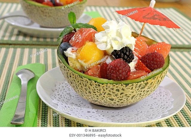 Summer fruit salad bowl