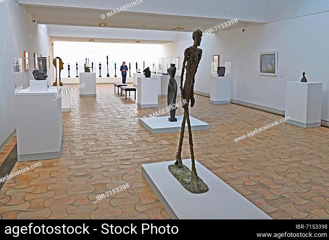 Statues by Alberto Giacometti, Fondation Maeght, Museum of Contemporary Art, St. Paul de Vence, Département Alpes-Maritimes, Provence-Alpes-Côte d'Azur, France