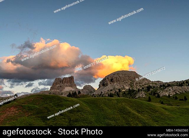 Sunset in the Dolomites with a view of Monte Averau