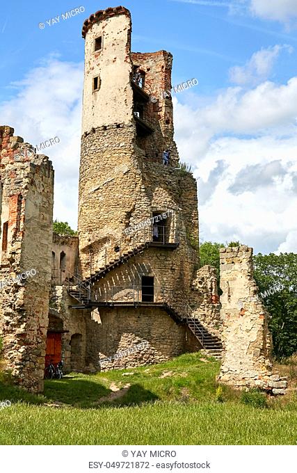 Ruins of renaissance castle Zviretice near city Bakov nad Jizerou. Central Bohemian Region, Czech Republic, Central Europe