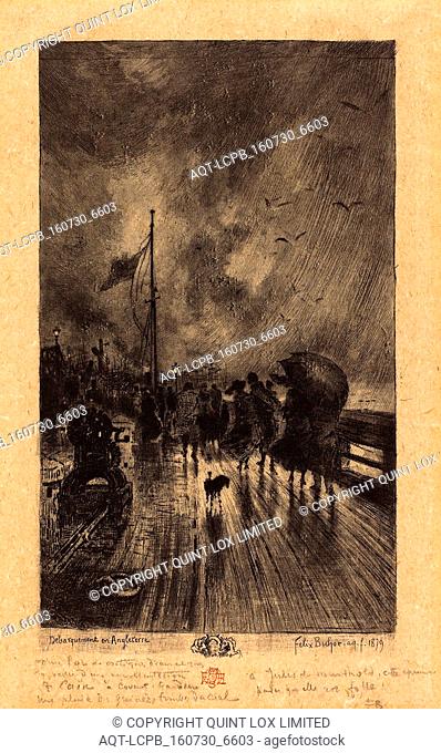 FÃ©lix-Hilaire Buhot (French, 1847 - 1898), Un DÃ©barquement en Angleterre (Landing in England), 1879, etching, drypoint
