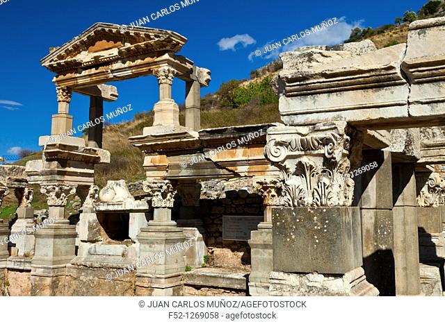 Fountain of Trajan, old Roman city of Ephesus, Selçuk, Izmir province, Turkey