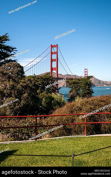 The Golden Gate Bridge is a suspension bridge that spans the Golden Gate, a strait that connects the Pacific Ocean with the San Francisco Bay