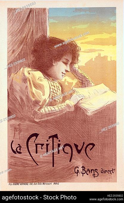 Affiche pour le journal La Critique., c1900. Creator: Ferdinand Misti-Mifliez