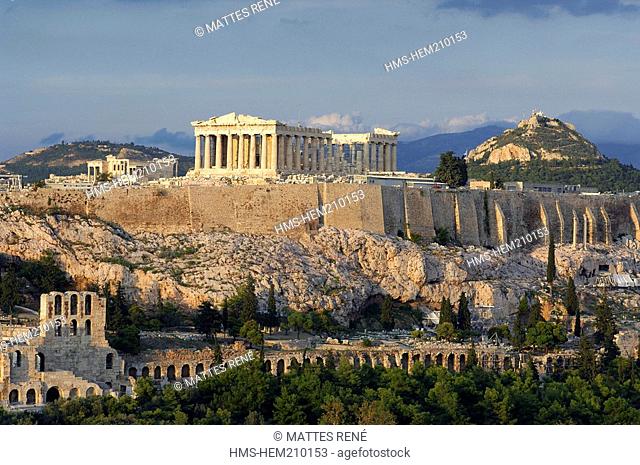 Greece, Attica, Athens, Acropolis, listed as World Heritage by UNESCO