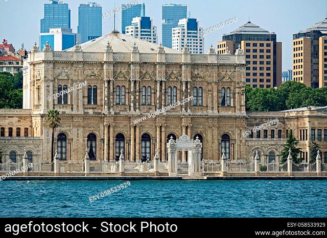 ISTANBUL, TURKEY - MAY 24 : View of Dolmabahce Palace and Museum in Istanbul Turkey on May 24, 2018