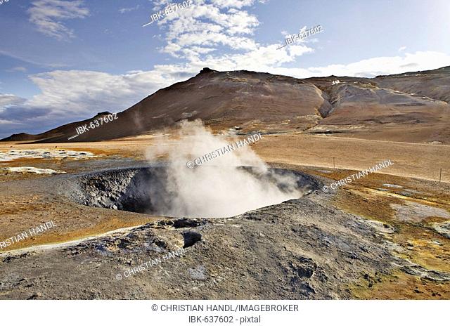 Solfataras, Hveraroend geothermal region at the foot of Mt. Námafjall, Myvatn, northern Iceland, Iceland, Atlantic Ocean