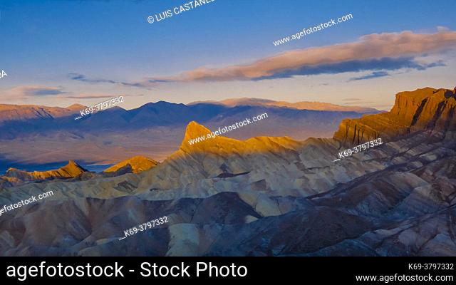 Sunrise at Zabriskie Point. Death Valley National Park. California/Nevada. USA