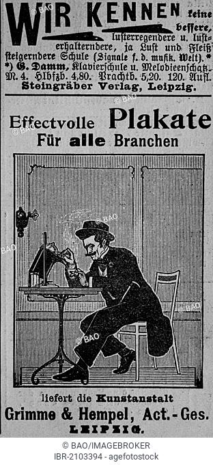 Advertisement, published in the magazine Gartenlaube in 1890