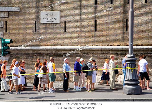 People queuing, Vatican Museums, Rome, Italy