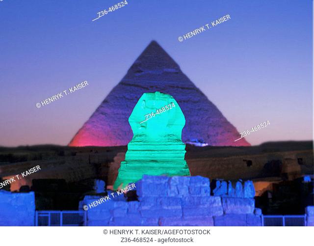 Night show at Sphinx, Egypt