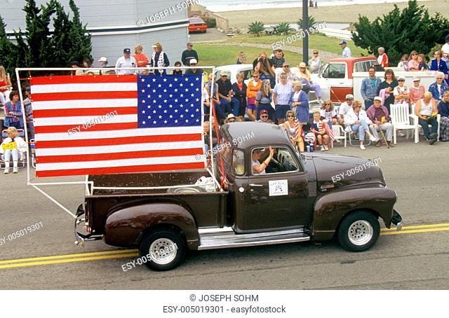 Antique Truck in July 4th Parade, Cayucos, California