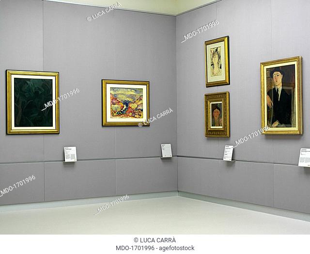 Museo del Novecento, by Italo Rota and Fabio Fornasari, 2010, 21th Century. Italy, Lombardy, Milan. Whole artwork view. View of a room as in the museum's first...