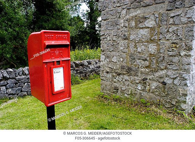 Post box in countryside. Peak District, England