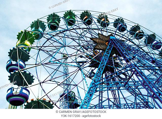 Big colour wheel at Tibidabo amusement Park Barcelona