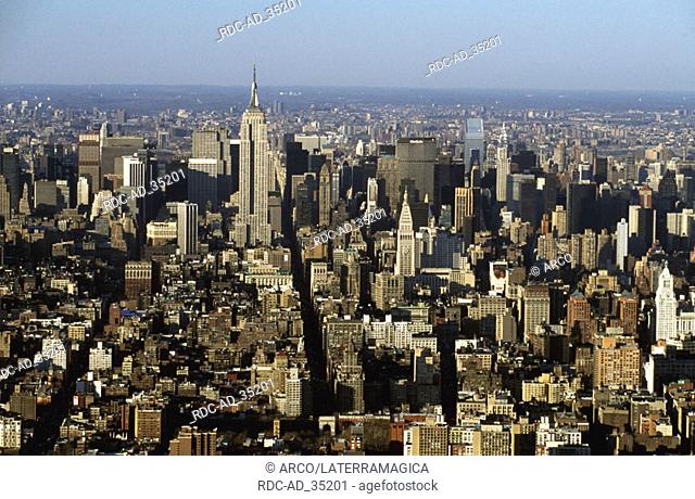 View on Manhattan with the Empire State Building New York USA