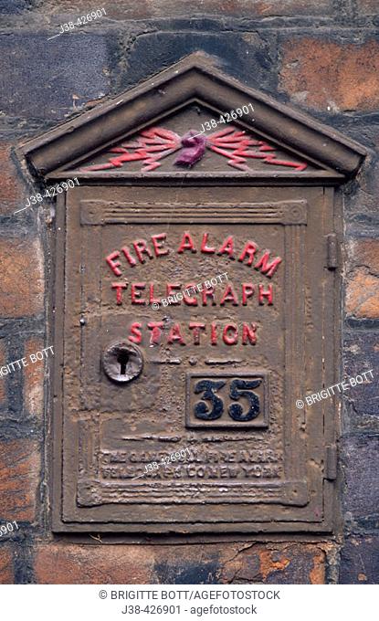 Historic fire alarm call box, Eton, Berkshire, UK