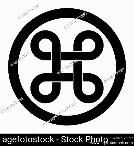 Looped cross nordic viking symbol in a circle