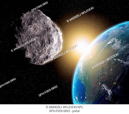 Near-Earth asteroid, computer artwork
