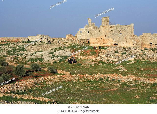 Byzantine town Serjilla, Syria, Middle East, Oriental, ancient, Old, Architecture, Archaeology, History, Site, Field