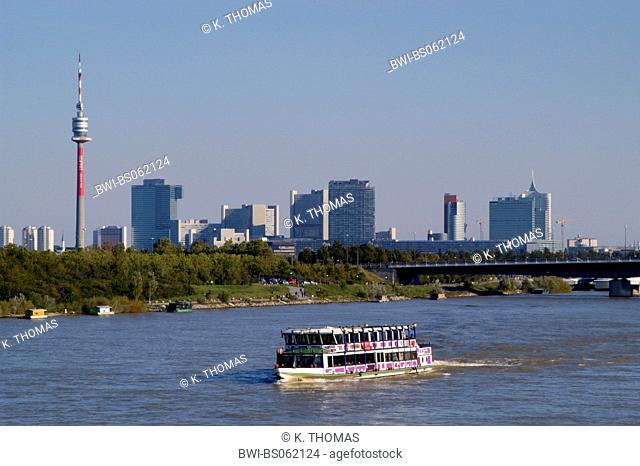 view to Danube, city, Austria, Vienna, 22. District, Vienna - Donaucity