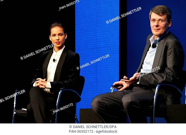 President and Chief Executive Officer of Resarch in Motion (RIM), Thorsten Heins, promotes the new BlackBerry touch screen handsets together with US singer...