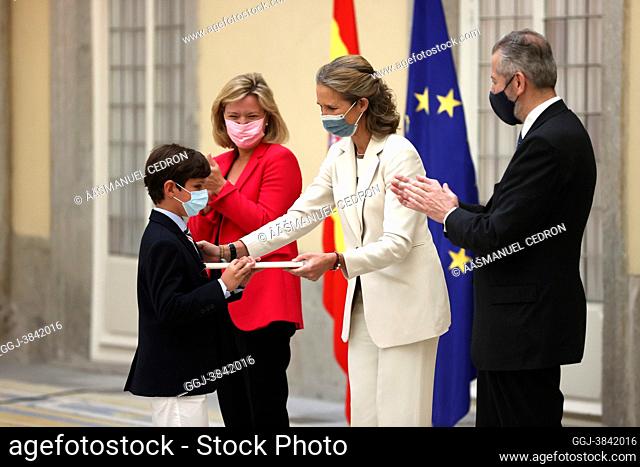 Princess Elena de Borbon attends Prizes of the 30th ÔChildren's and Youth Painting Competition for SchoolsÕ at El Pardo Royal Palace on June 29, 2021 in Madrid