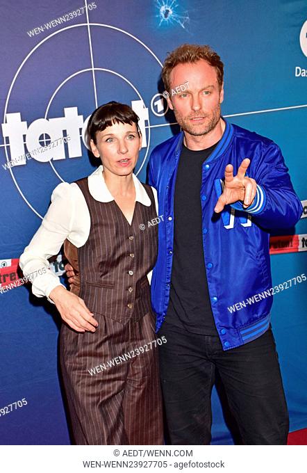 Celebrities at the premiere of 'Tatort: Wir – Ihr – Sie' at Filmkunst 66. Featuring: Meret Becker, Mark Waschke Where: Berlin