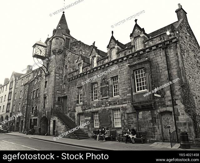 Old building with clock in Edinburgh