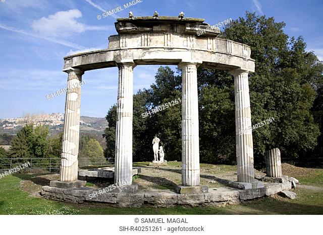 Italy, Tivoli - Hadrian's Villa Villa Adriana - Temple of Venus. Hadrian's Villa was the luxurious retreat of Emperor Hadrian in Tibur today: Tivoli