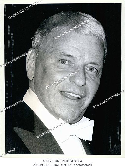 Jan. 10, 1980 - Radio City Music Hall, New York City. Singer Frank Sinatra appeared at at fundraising concert at Radio city Music Hall to raise funds for the...