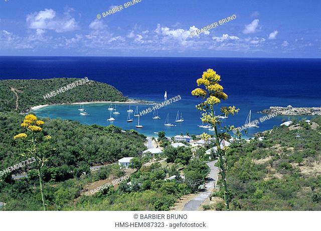 Antigua and Barbuda, Antigua Island, English Harbour Town from Shirley Heighs