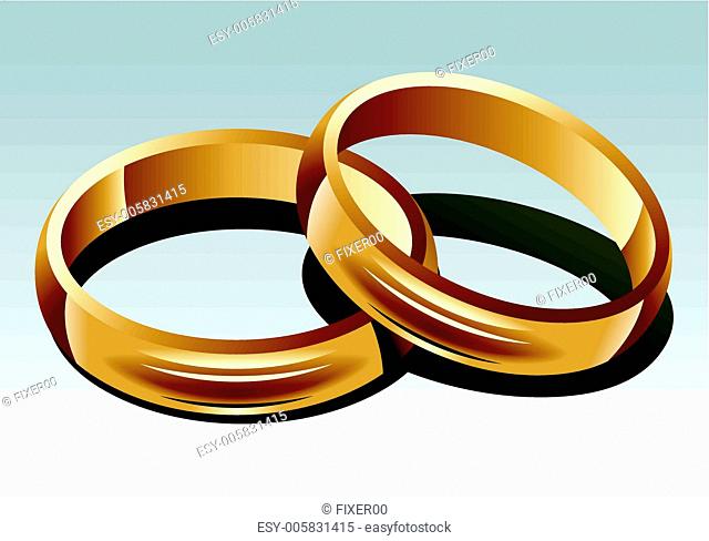 Wedding Rings on White Background. Vector Illustration