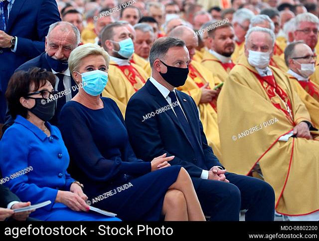 The President of the Polish Republic Andzrej Duda during the Holy Mass with the beatification rite of Cardinal Stefan Wyszynski and Mother Elzbieta Roza Czacka...