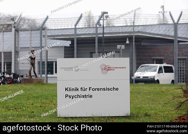 24 November 2020, Mecklenburg-Western Pomerania, Rostock: A sign in front of the Forensic Clinic at the University Medical Center Rostock reads ""Clinic for...