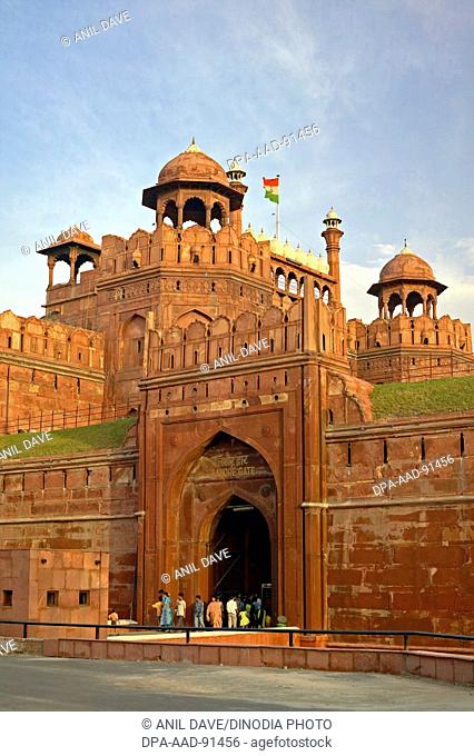 Lahore Gate the main gate of Red Fort 1648 AD, Old Delhi, India