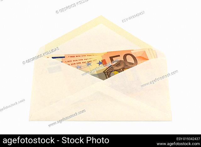 Envelope with 50 euro notes