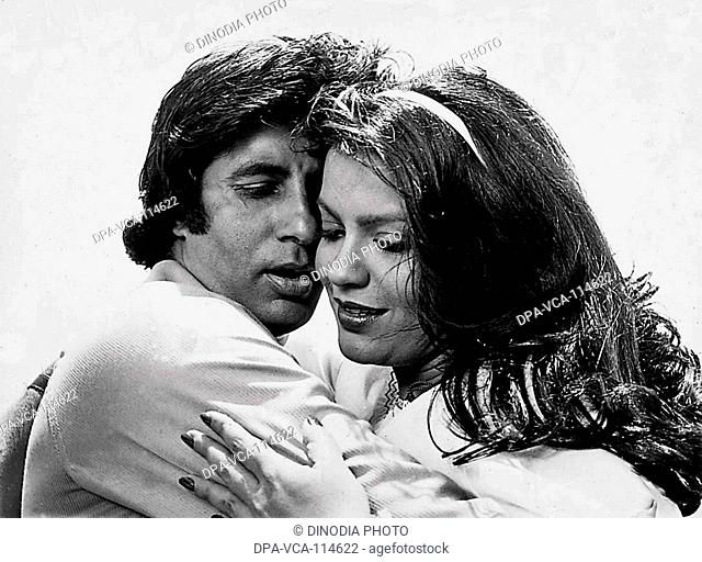 South Asian Indian Bollywood actor Amitabh Bachchan and actress Zeenat Aman in a film Don , India NO MR