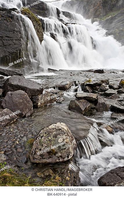 Waterfall, Aurlandsdalen, Norway, Scandinavia, Europe