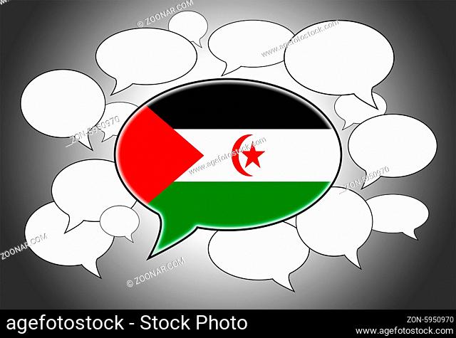 Speech bubbles concept - the flag of Western Sahara
