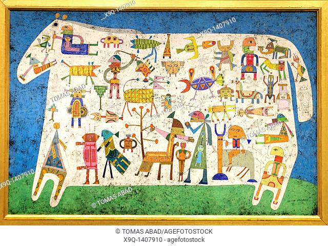 Prelude to a Civilization, 1954, by Victor Brauner, Romanian, 1903-1966, Encaustic and pen and ink on Masonite, 51 x 79 3/4 in , 129 5 x 202 5 cm