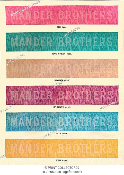 'Linotype Practise - Mander Brothers advert', 1910. Artist: Unknown